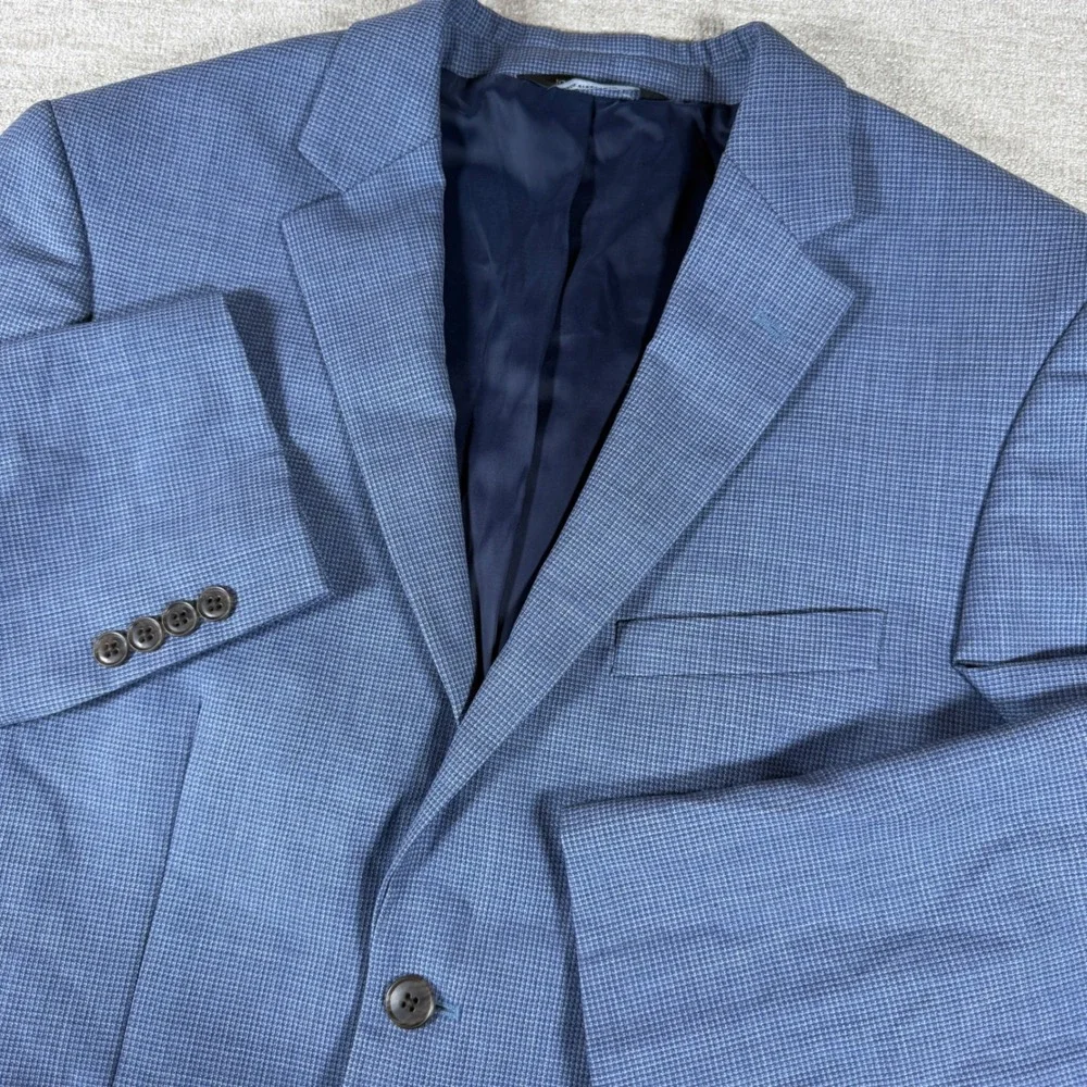Jos. A. Bank Sport Coat Mens 40 Regular Blue Traveler Tailored Fit 100% Wool
